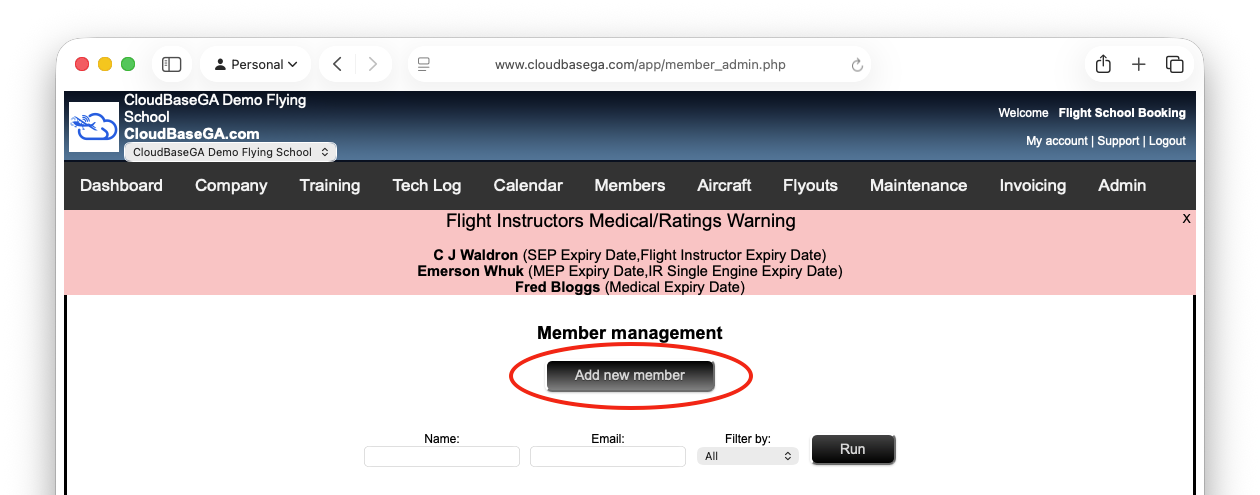 Click "Add new member"