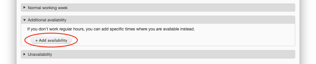 Setting up additional availability
