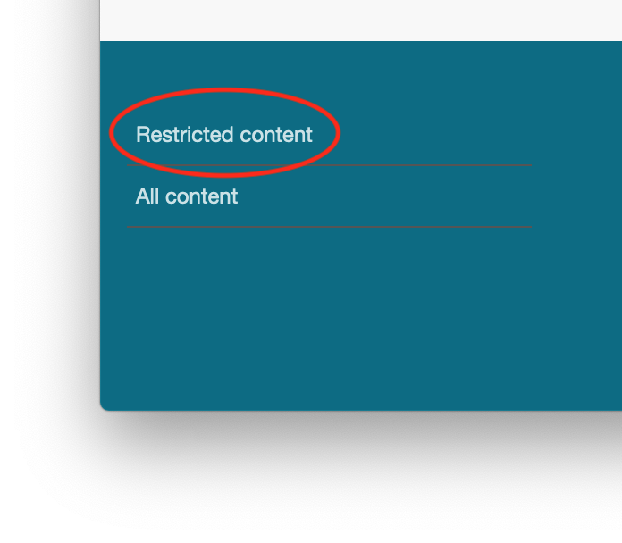 Where is the Restricted Content link?